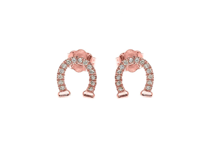 CZ Studded Horseshoe Stud Earring